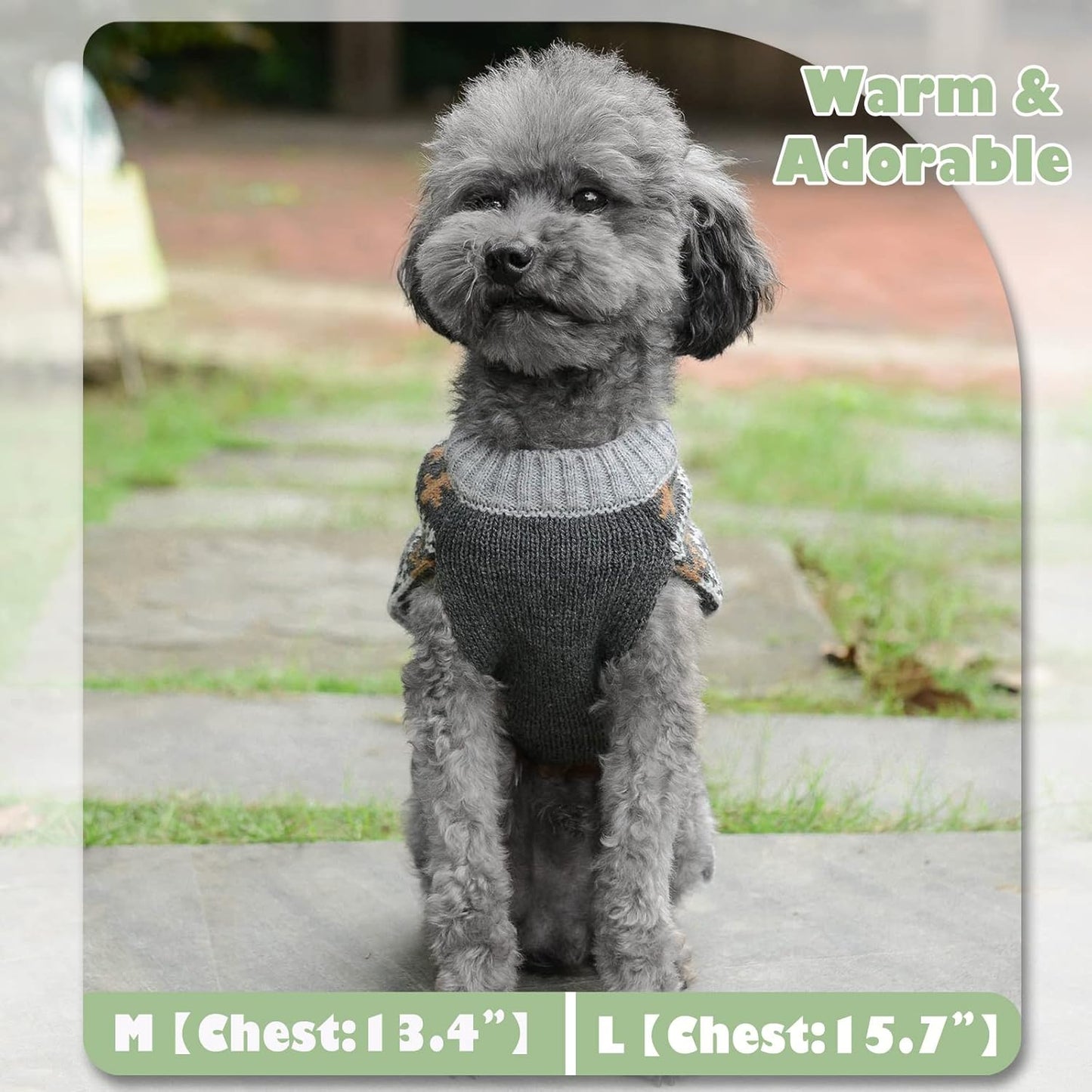 Dog Christmas Sweater Classical Argyle Knitted Cat Ugly Xmas Outfit Holiday Puppy Costumes Soft Fall Winter Warm Pet Sweater Vest Clothes for Small Medium Large Dogs Cats(S,Grey)