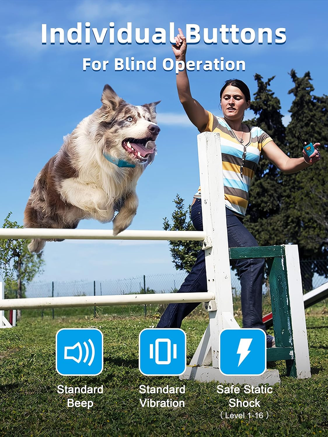 Dog Training Collar with Remote - 4000Ft Waterproof Dog Shock Collars 2 Dogs for Large Medium Small Dogs Rechargeable E Collars for Dogs Training with Beep Vibration Humane Shock(1-16) Mode