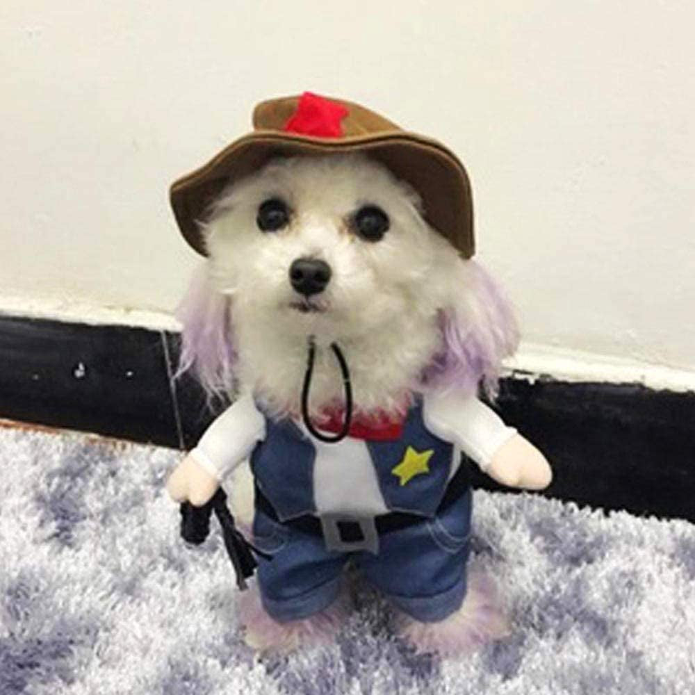 Halloween Cat Cowboy Costume Hat Funny Costume for Cats & Small Dogs