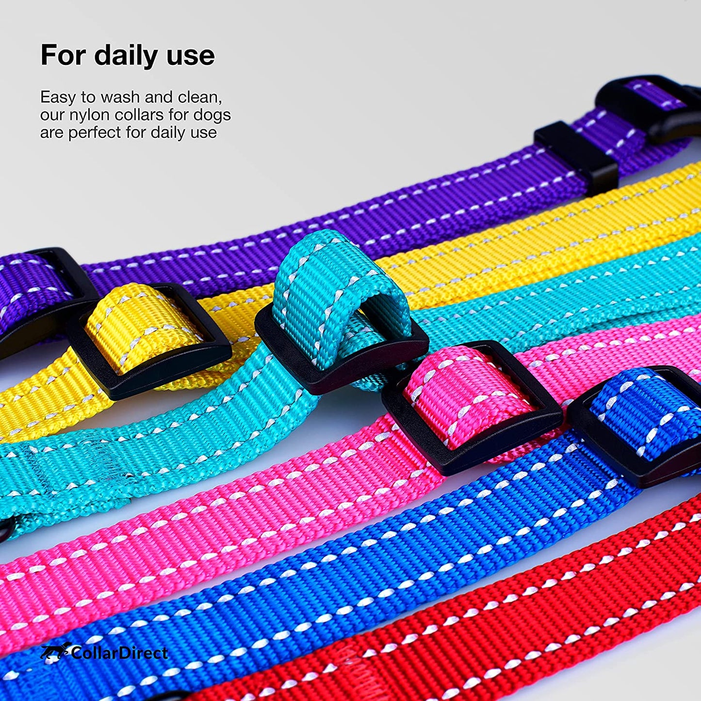 Reflective Dog Collar for a Small, Medium, Large Dog or Puppy with a Quick Release Buckle - Boy and Girl - Nylon Suitable for Swimming (7-11 Inch (New), Blue)