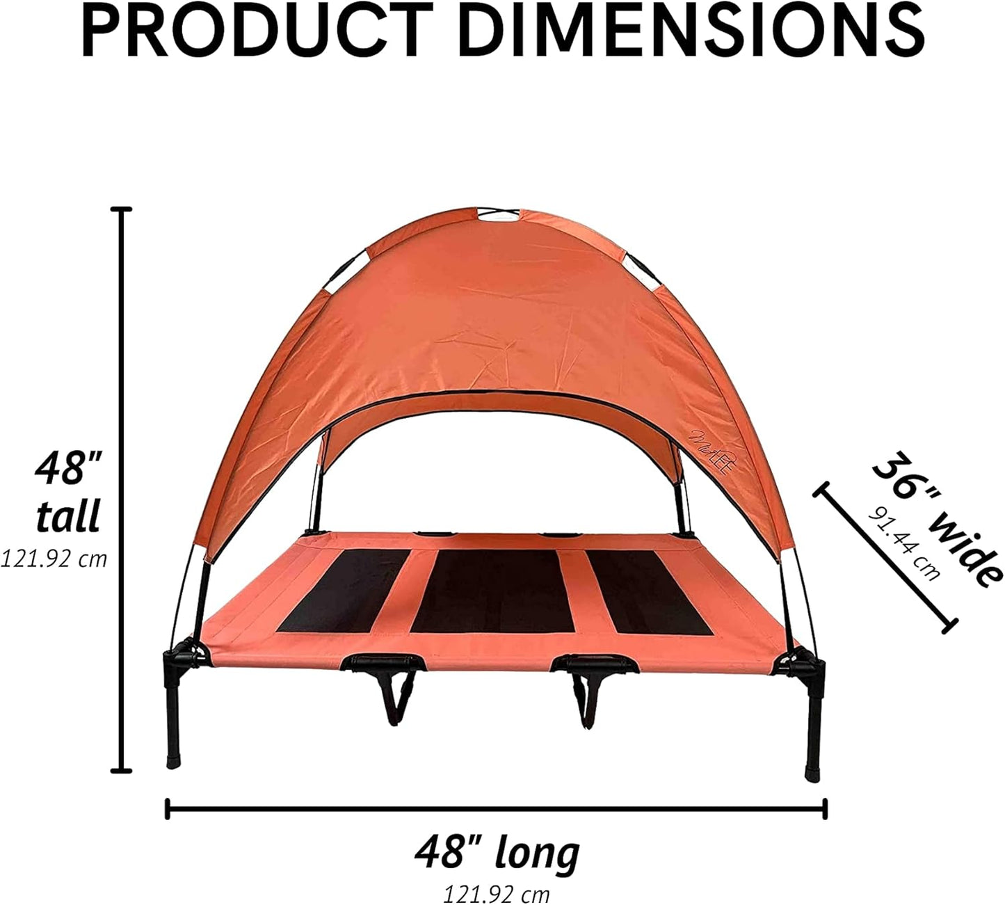 Salmon Dog Cot with Canopy (36" X 48")
