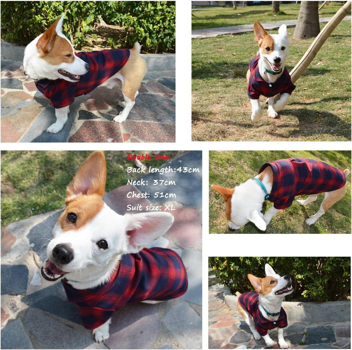 Dog Shirt, Pet Plaid Clothes Shirt T-Shirt, Sweater Bottoming Shirt for Small Dog Cat Puppy Grid Adorable Wearing Stylish Cozy Halloween,Christmas Costumes (Red;L/Large)