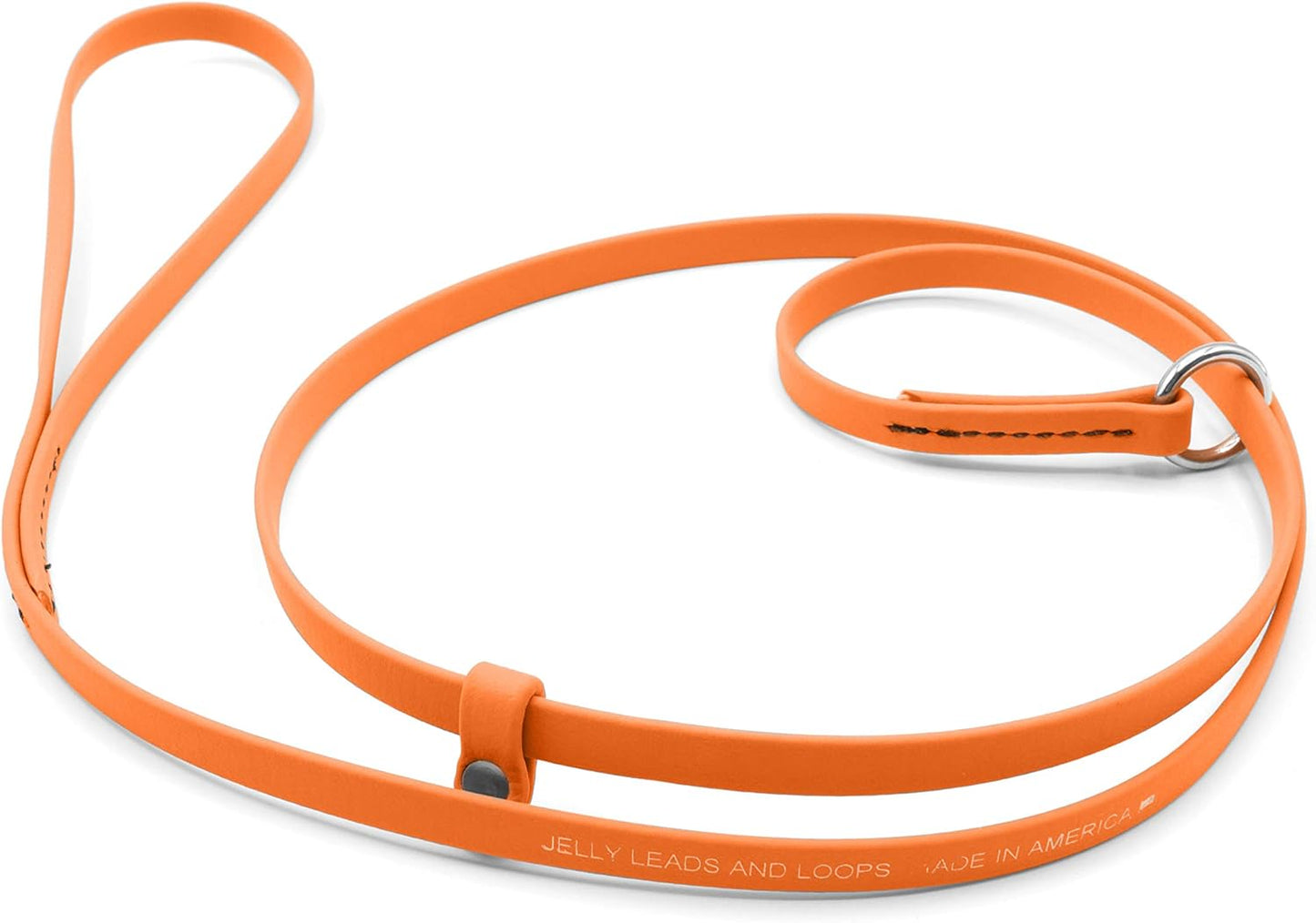 Jelly Pet Grooming Lead for Dogs | Great for Kennels, Veterinarians and Dog Grooming Salons | Biothane Leash - Easy to Clean, Waterproof & Durable Noose Loop | Made in USA | 3/8'' X 4' Hunter Orange