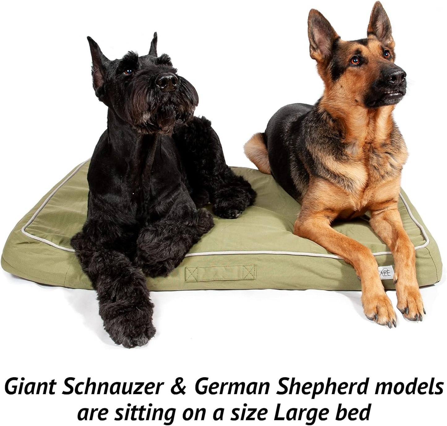 Green Outdoor Dog Bed- Large- Washable Cover Patio Foam Pet Bed Weather Proof