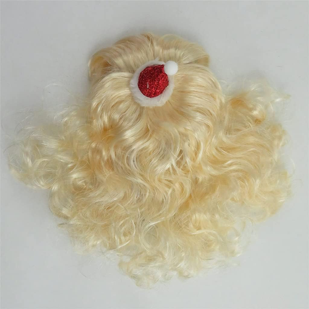 Pet Wigs for Dogs & Cats - Bleach Blonde Wig with Bangs & Adjustable Elastic Strap for Small, Medium & Large Pets - Cosplay, Christmas & Halloween