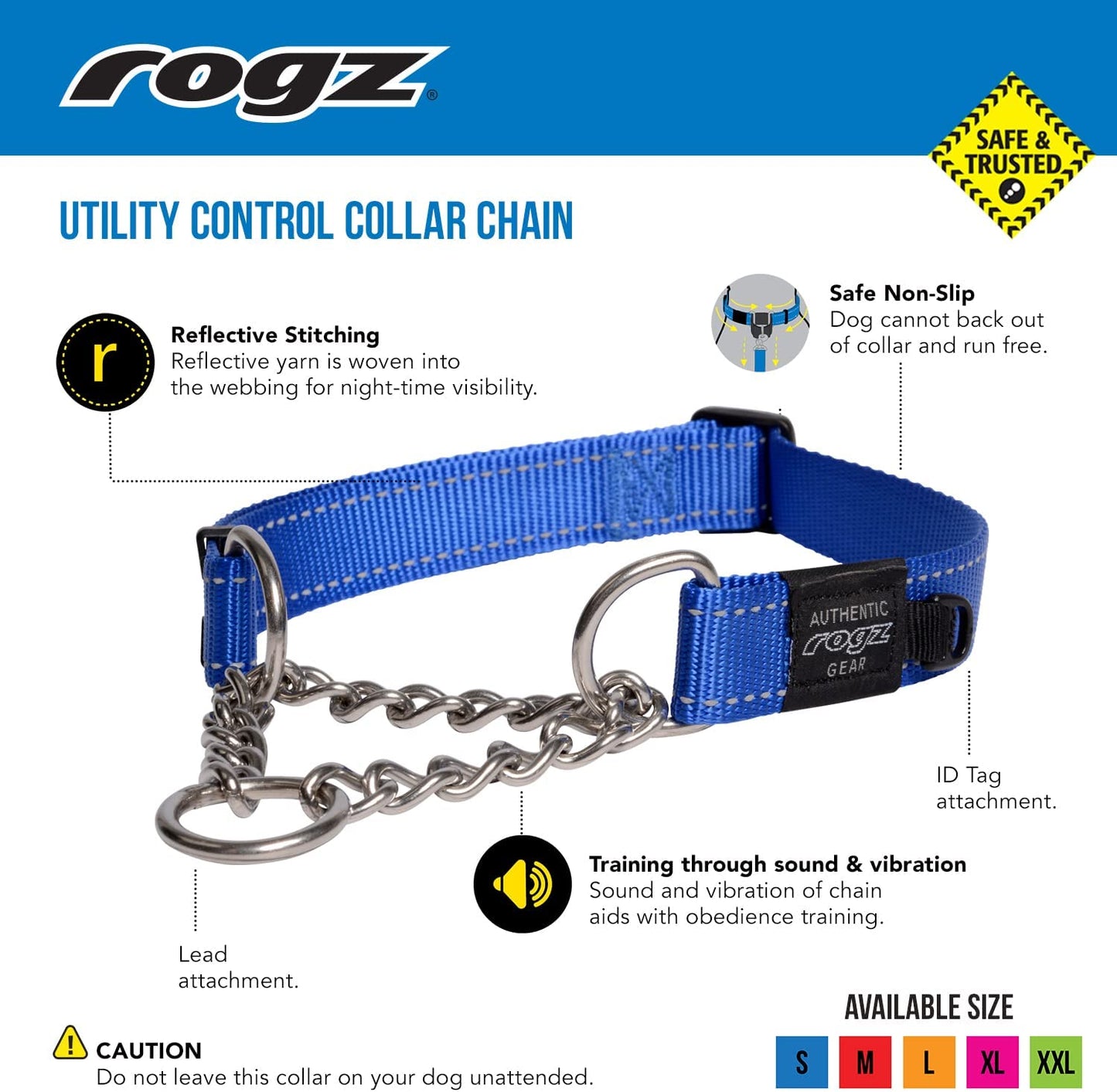 Reflective Nylon Choke Collar; Slip Show Obedience Training Gentle Choker for Extra Large Dogs, Purple