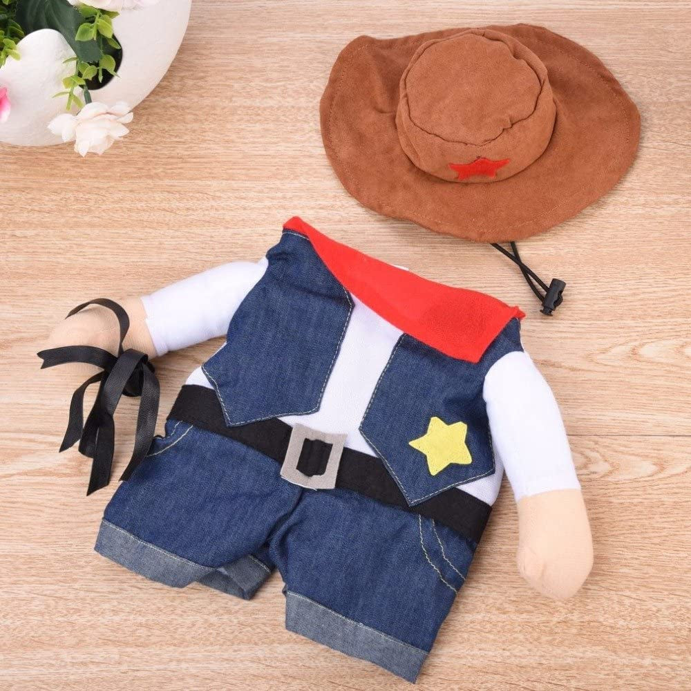Halloween Cat Cowboy Costume Hat Funny Costume for Cats & Small Dogs