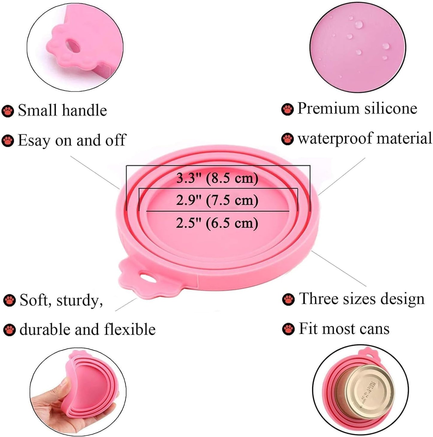 Food Can Lids, 4 Pcs Silicone Pet Food Can Covers for Dog & Cat Food, One Tin Cap Fit Most Standard Size Dog Cat Food Canned(Multicolor)…
