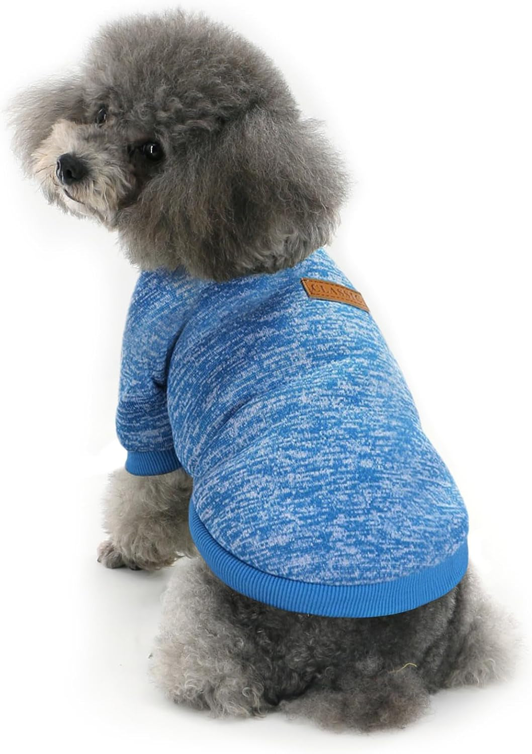 Pet Dog Classic Knitwear Sweater Soft Fleece Dog Coat Thickening Warm Pup Dogs Shirt Winter Pet Dog Cat Clothes Puppy Customes Clothing for Small Dogs (XXS, Blue)