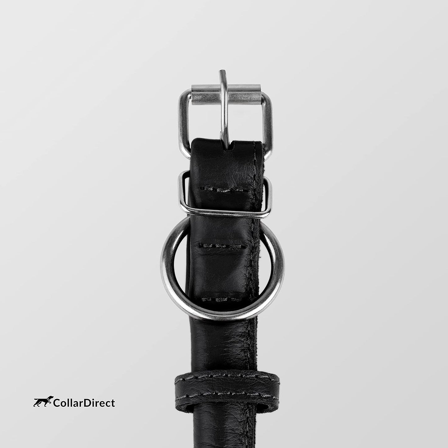 Rolled Leather Dog Collar, Soft Padded round Puppy Collar, Handmade Genuine Leather Collar Dog Small Large Cat Collars 13 Colors (8-11 Inch, Black Textured)