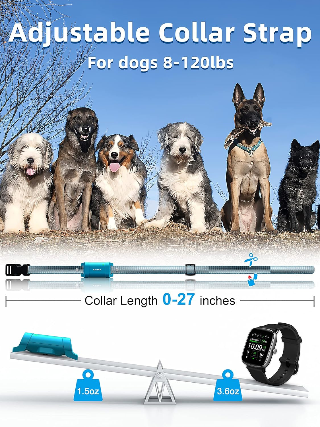 Dog Training Collar with Remote - 4000Ft Waterproof Dog Shock Collars 2 Dogs for Large Medium Small Dogs Rechargeable E Collars for Dogs Training with Beep Vibration Humane Shock(1-16) Mode