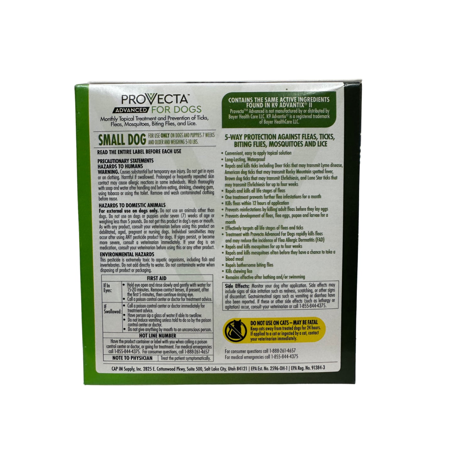 Provecta Advanced Flea & Tick Treatment for Small Dogs 5-10Lbs 4 Month Supply