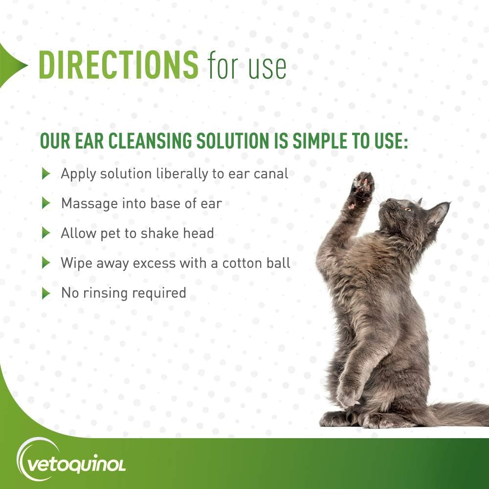Ear Cleansing Solution for Dogs and Cats - 8Oz