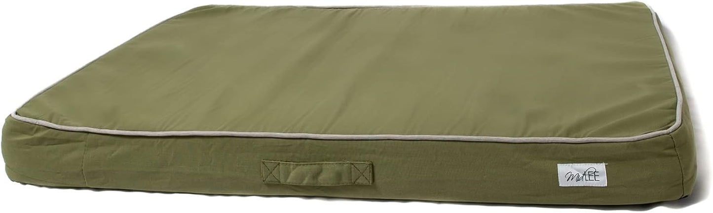 Green Outdoor Dog Bed- Large- Washable Cover Patio Foam Pet Bed Weather Proof