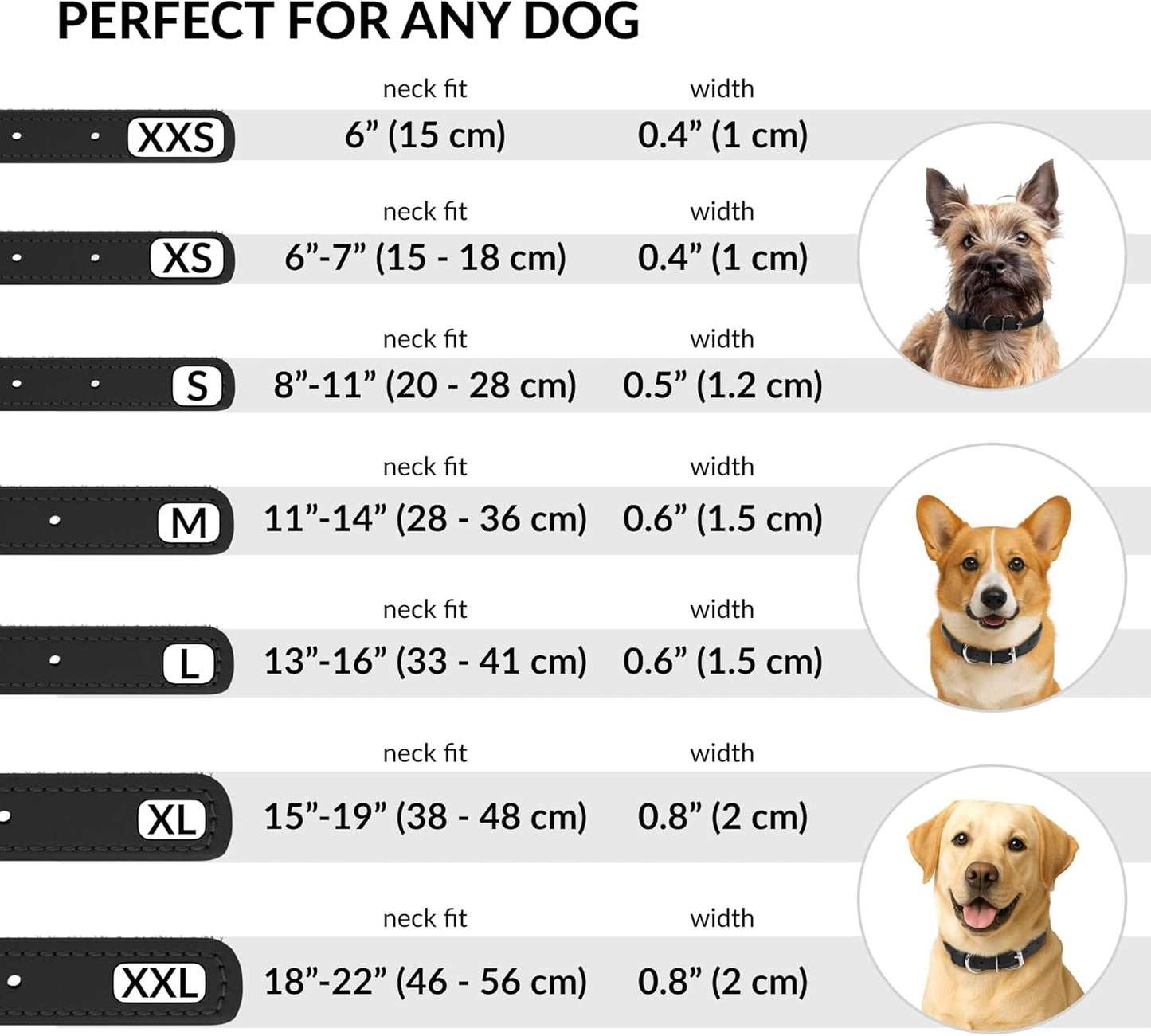 Rolled Leather Dog Collar, Soft Padded round Puppy Collar, Handmade Genuine Leather Collar Dog Small Large Cat Collars 13 Colors (8-11 Inch, Black Textured)