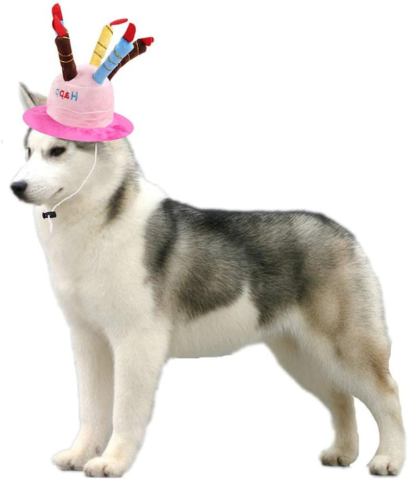 Pet Cap Pet Cap with Candles Design for Dogs and Cats Costume Accessories (Pink)