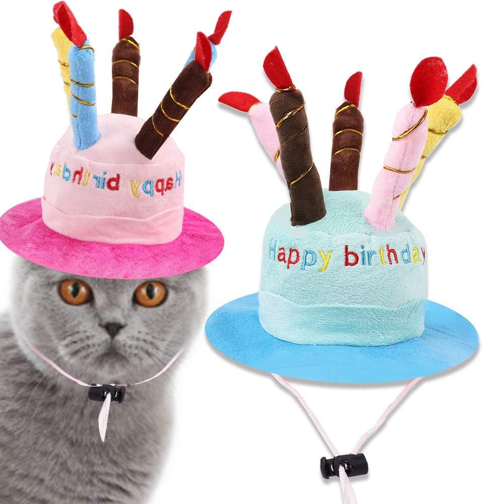 Pet Cap Pet Cap with Candles Design for Dogs and Cats Costume Accessories (Pink)