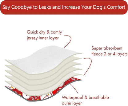 Christmas Dog Diapers Female Washable Small Medium Large 3 Pack Reusable Doggie Diapers Puppy Period Pants for Doggy Heat Cycle Peeing D75M