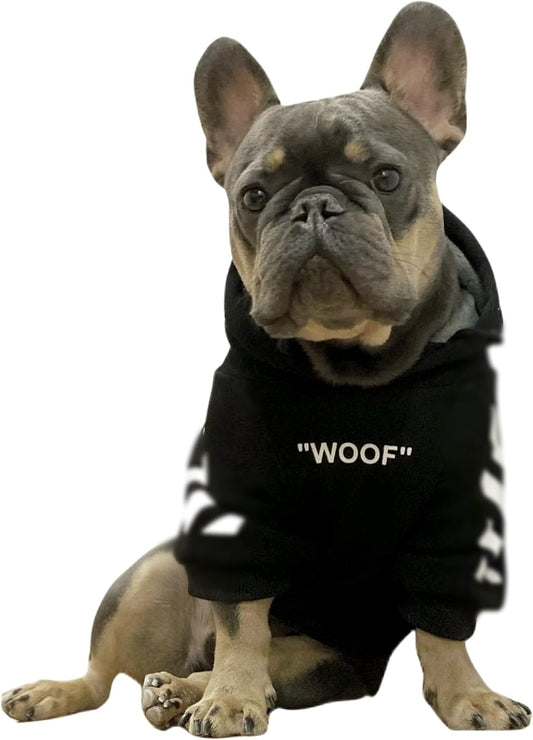 Stylish Dog Hoodie Dog Clothes Streetwear Cotton Sweatshirt Fashion Outfit for Dogs Cats Puppy Small Medium Large (2XL, Black)