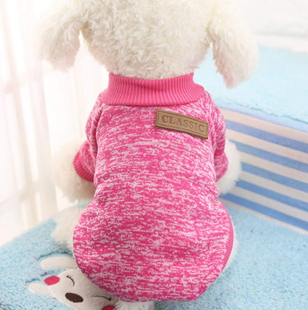 Pet Dog Classic Knitwear Sweater,Fleece Coat for Small,Medium,Large Dog,Warm Pet Dog Cat Clothes,Soft Puppy Customes (S, Rosered)