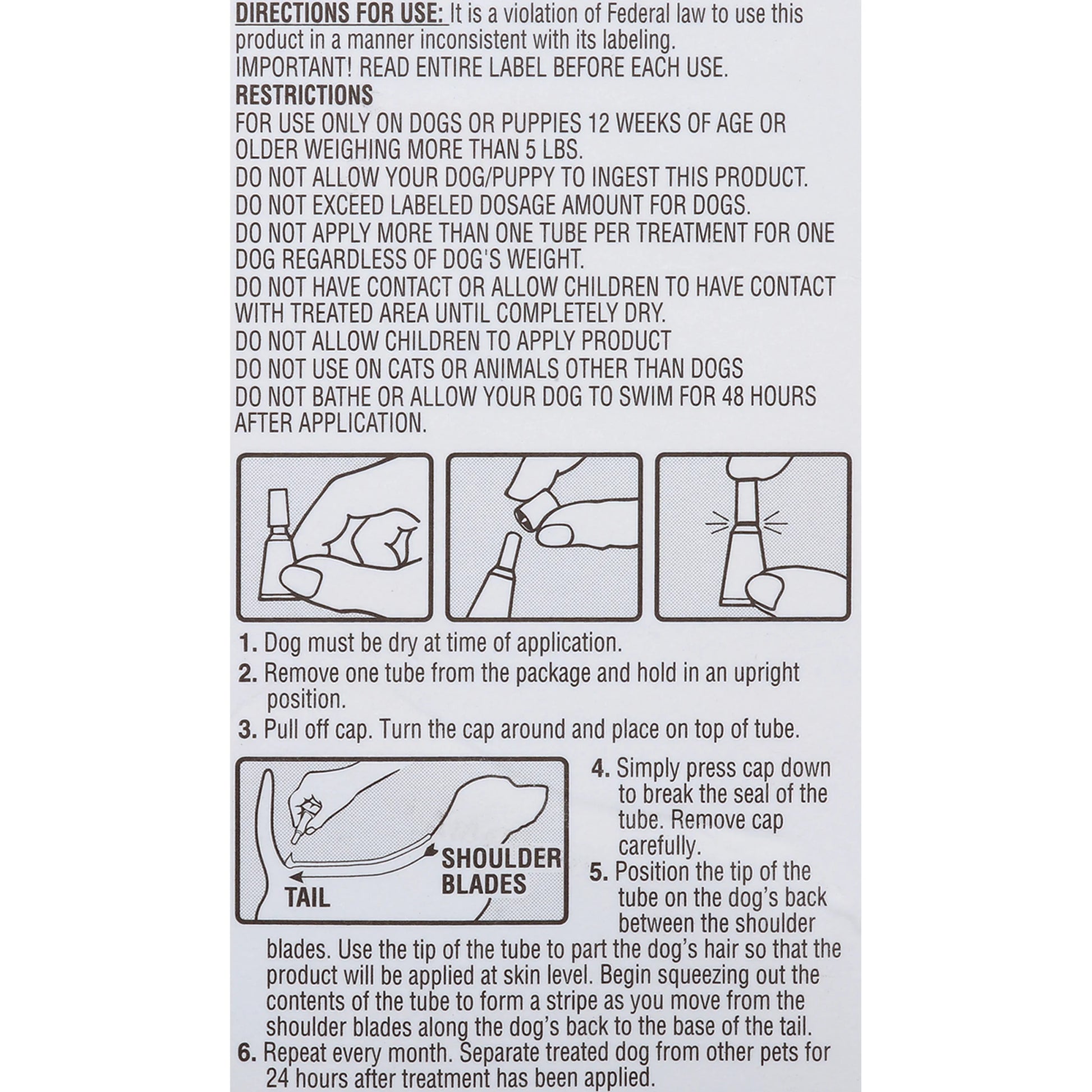 (4 Pack)  Ultraguard Dual Action Flea & Tick Topical for Small Dogs 5-14Lbs, 3 Monthly Treatments