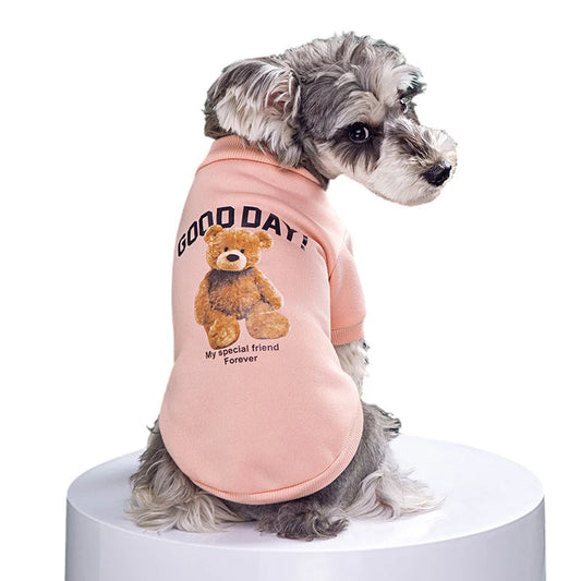 Puppy Clothes Bear Pattern Dog Clothes for Small Dogs Winter Pet Cat Vest Poodle Teddy Yorkie Chihuahua French Bulldog Costumes