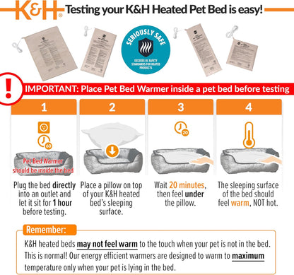 Pet Bed Warmer, Turn Any Pet Bed into a Heated Cat or Dog Bed, Waterproof Indoor Heated Warming Pad Insert, Automatic Temperature, Safety Listed - Extra-Large 25.5 X 15.75In Tan
