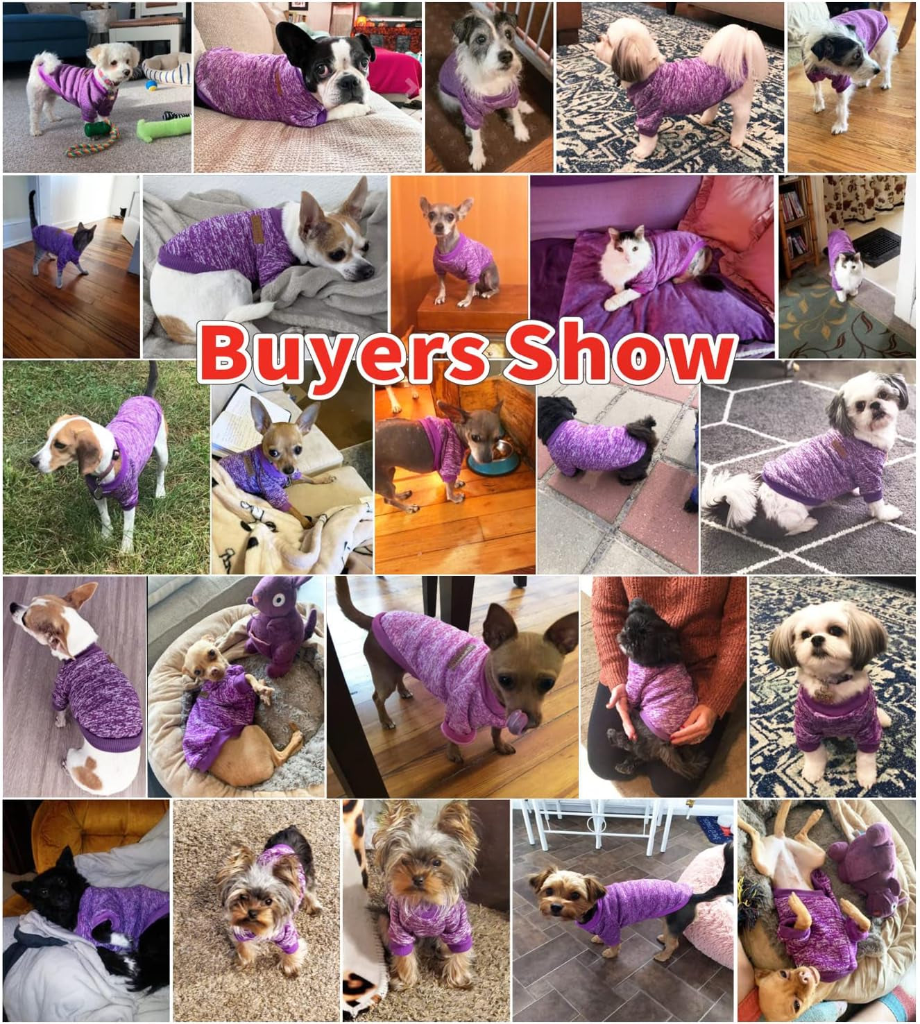 Pet Dog Classic Knitwear Sweater, Soft Fleece Coat for Small,Medium Dog,Warm Pet Dog Cat Clothes,Puppy Customes 2 Color (XXL, Purple)