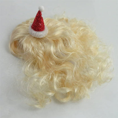 Pet Wigs for Dogs & Cats - Bleach Blonde Wig with Bangs & Adjustable Elastic Strap for Small, Medium & Large Pets - Cosplay, Christmas & Halloween
