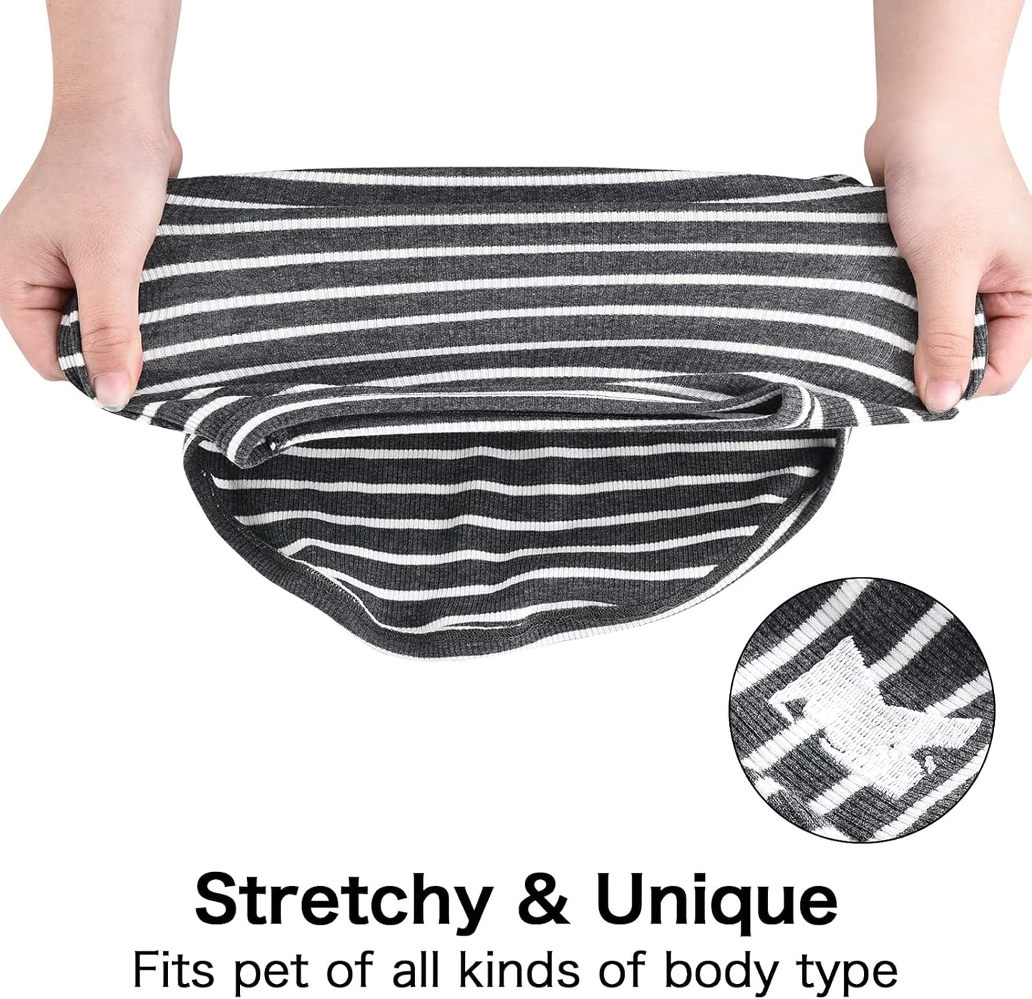 Dog Shirt Vest Lightweight Stretchy Dog T-Shirt Soft Cool Shirts Sleeveless Stripe Vests Breathable Clothes for Puppy Kitty Cats Small Medium Large Dogs 2 Pack Black + Grey [Xl/Extra Large]