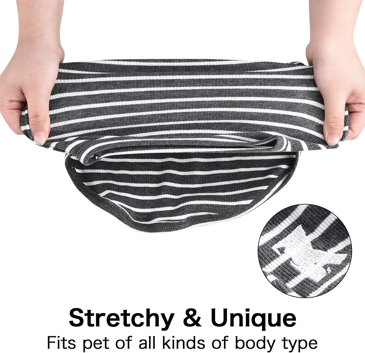 Dog Shirt Vest Lightweight Stretchy Dog T-Shirt Soft Cool Shirts Sleeveless Stripe Vests Breathable Clothes for Puppy Kitty Cats Small Medium Large Dogs 2 Pack Black + Grey [Xl/Extra Large]