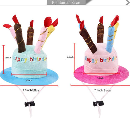 Pet Cap Pet Cap with Candles Design for Dogs and Cats Costume Accessories (Pink)