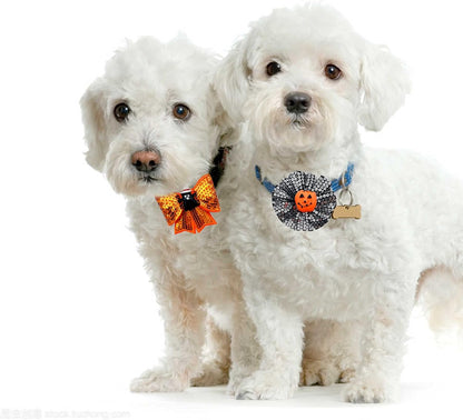 4Pcs Small Dogs Collar Flowers and Bows Charms for Festival Holiday Party Cats Rabbits Slides on Collars Leashes Puppies Medium Dog Collar Attachment