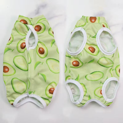 Cat Weaning Sterilization Suit Small Dog Cats Jumpsuit Anti-Lick Recovery Clothing after Surgery Cute Print Pet Care Clothes