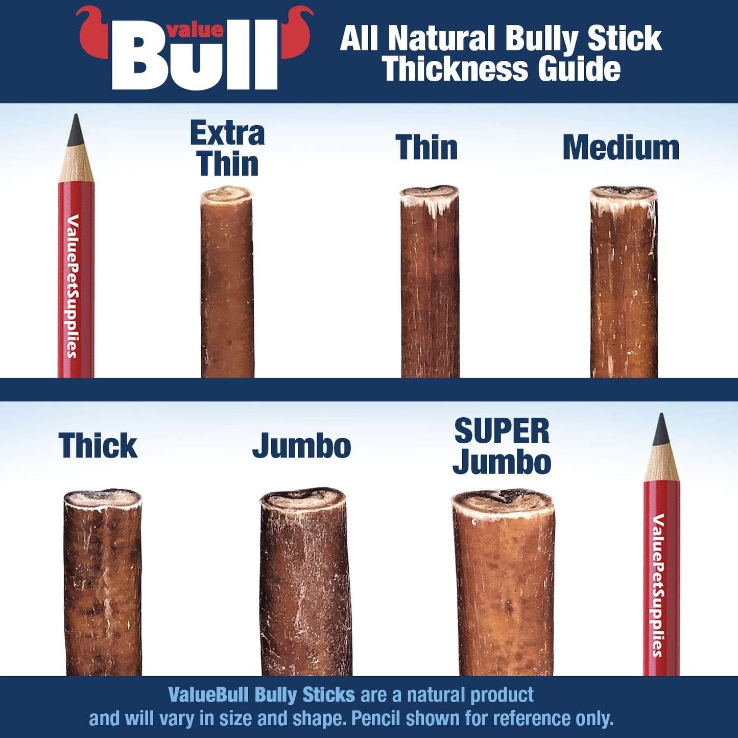 USA Bully Sticks for Small Dogs, Thin 12 Inch, 50 Count - All Natural, Grass Fed, Single Ingredient, Long Lasting Dog Treats