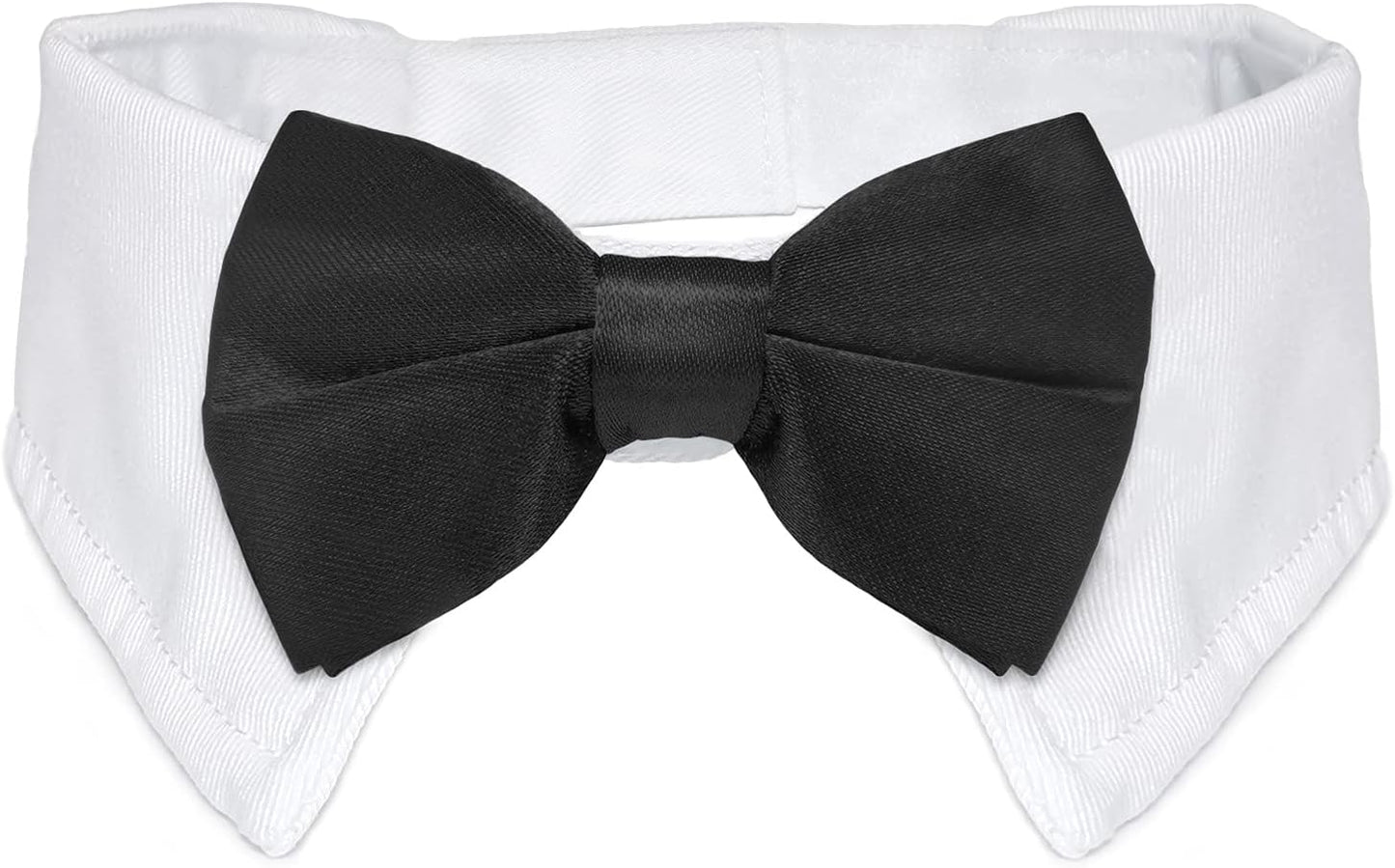 Dog Bow Tie,  Pet Bowtie Collar Black, Adjustable White Pet Tuxedo Collar with Black Dog Neck Bow Tie for Medium Large Boy Dogs Wedding Formal Tuxedo Suit Tux Outfits Birthday Costumes