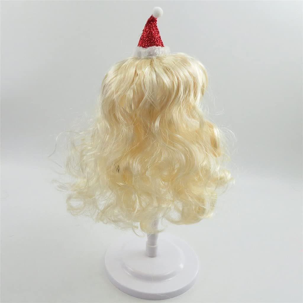 Pet Wigs for Dogs & Cats - Bleach Blonde Wig with Bangs & Adjustable Elastic Strap for Small, Medium & Large Pets - Cosplay, Christmas & Halloween