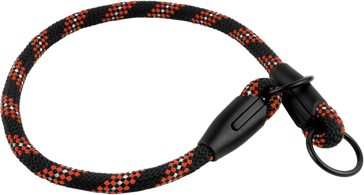 Rope Pro Training Dog Collar Braided No Pull Quick Release round Lead Collars for Dogs Small Medium Large Puppy (XS - 15.7" Long, Orange)