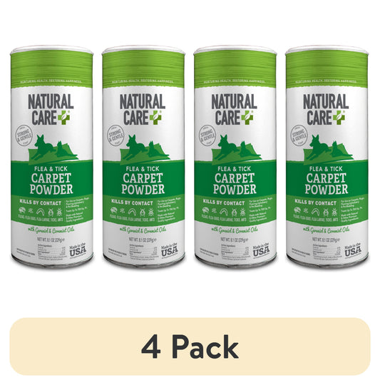 (4 Pack)  Flea and Tick Carpet Powder - 8.1 Ounce Canister