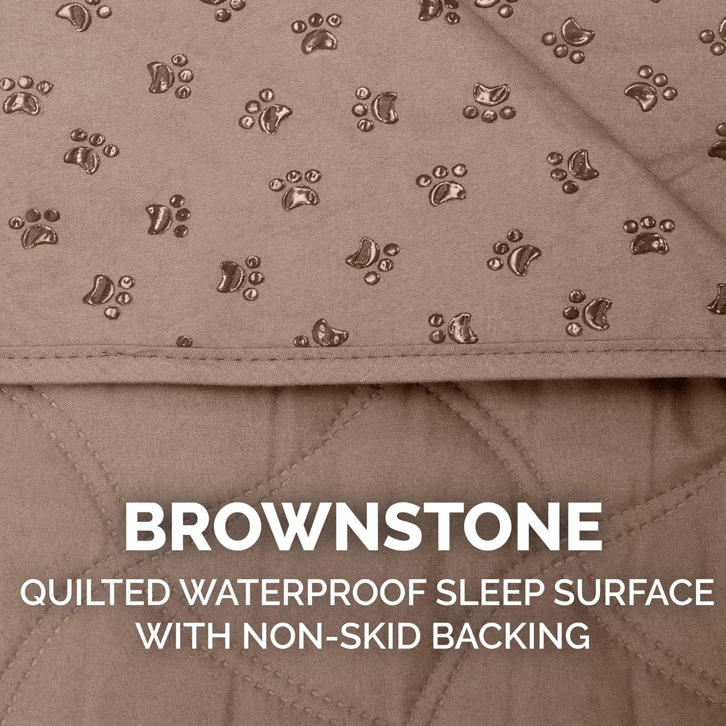 Waterproof & Non-Slip Twin Size Mattress Cover Protector for Dogs & Cats, Washable, for Beds, Couches, & Car Seats - Quilted Twill Blanket Mattress Cover - Brownstone, Small/Twin Size
