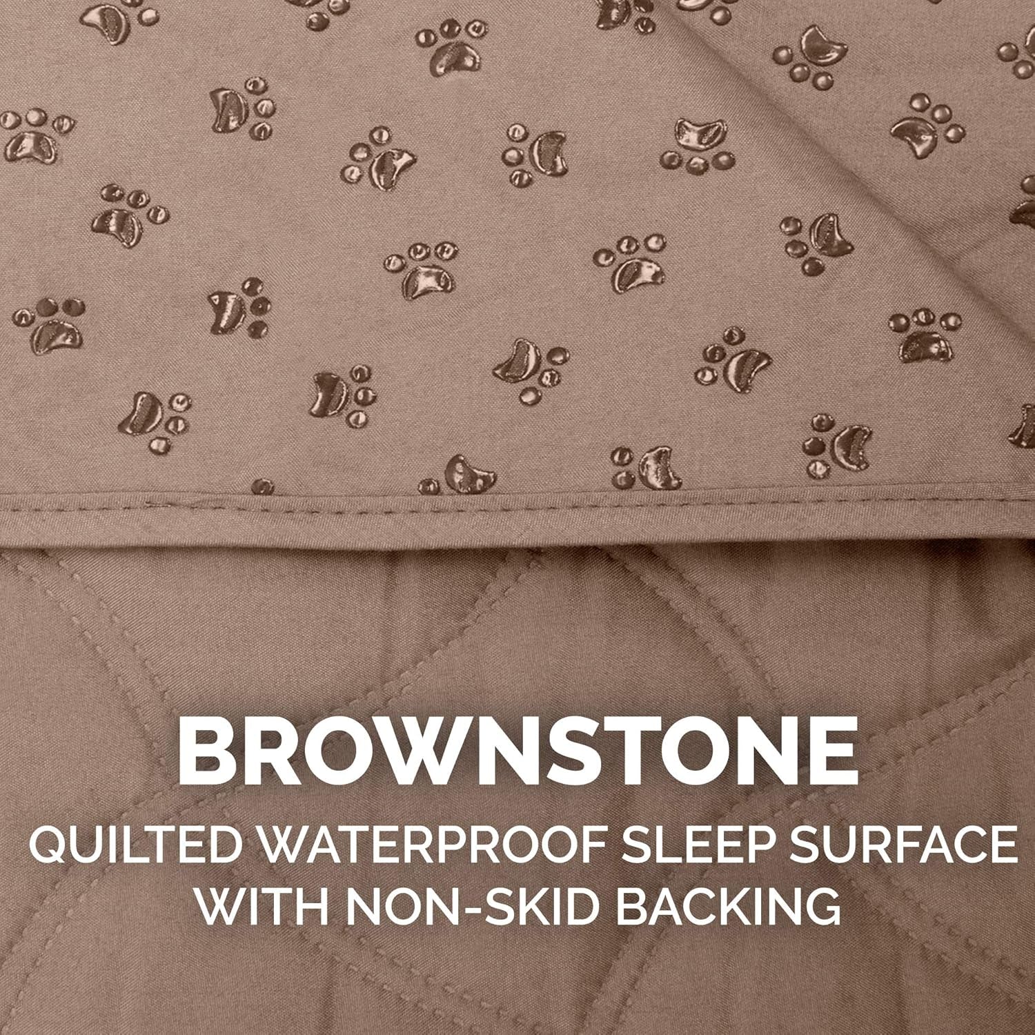 Waterproof & Non-Slip Twin Size Mattress Cover Protector for Dogs & Cats, Washable, for Beds, Couches, & Car Seats - Quilted Twill Blanket Mattress Cover - Brownstone, Small/Twin Size