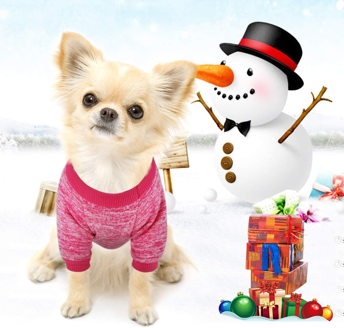 Pet Dog Classic Knitwear Sweater,Fleece Coat for Small,Medium,Large Dog,Warm Pet Dog Cat Clothes,Soft Puppy Customes (S, Rosered)