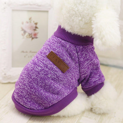 Pet Dog Classic Knitwear Sweater, Soft Fleece Coat for Small,Medium Dog,Warm Pet Dog Cat Clothes,Puppy Customes 2 Color (XXL, Purple)