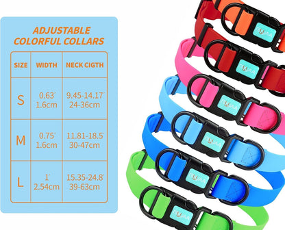 Waterproof Dog Collars,Rubber Dog Collars Anti-Odor,Durable,Adjustable Dog Collars for Small,Medium, Large Dogs,Easy Clean Collars with Buckle and D Ring