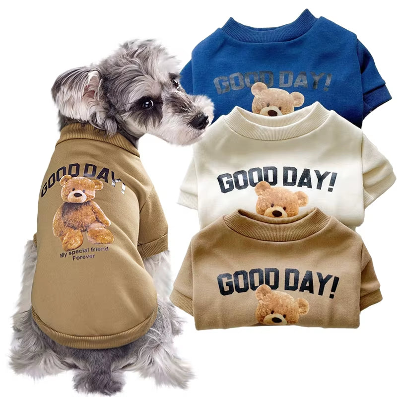 Dogs Winter Cute Costume Pet Clothes Cartoon Bear Pet Shirt Puppy Clothes Pet Jacket for Small Medium Dog Cat Chihuahua Costume