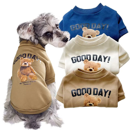 Dogs Winter Cute Costume Pet Clothes Cartoon Bear Pet Shirt Puppy Clothes Pet Jacket for Small Medium Dog Cat Chihuahua Costume