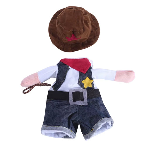 Funny Pet Dog Cat Costume Dog Cowboy Clothes Pet Dog Costumes for Small Dogs Cosplay Cat Accessories