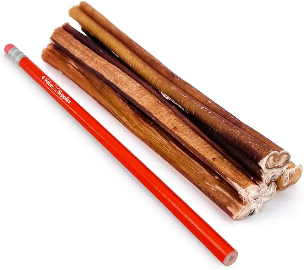 USA Bully Sticks for Small Dogs, Thin 6 Inch, 100 Count Bulk Pack - All Natural, Grass Fed, Single Ingredient, Long Lasting Dog Treats