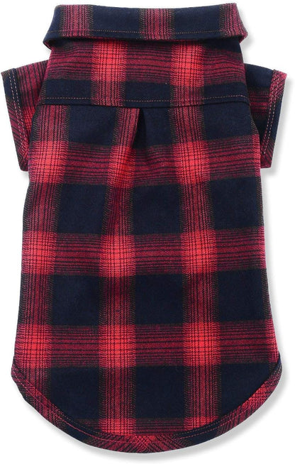 Dog Shirt, Pet Plaid Clothes Shirt T-Shirt, Sweater Bottoming Shirt for Small Dog Cat Puppy Grid Adorable Wearing Stylish Cozy Halloween,Christmas Costumes (Red;L/Large)