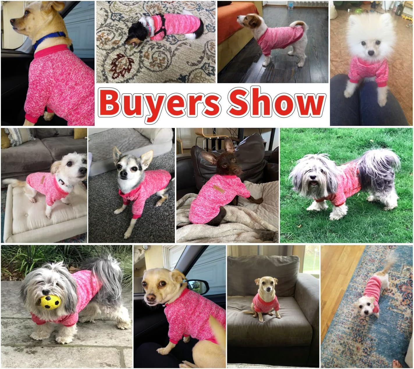 Pet Dog Classic Knitwear Sweater,Fleece Coat for Small,Medium,Large Dog,Warm Pet Dog Cat Clothes,Soft Puppy Customes (S, Rosered)